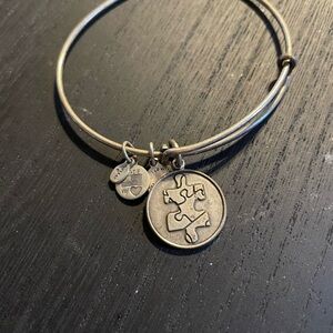 Alex and Ani Silver Puzzle Charm Bracelet